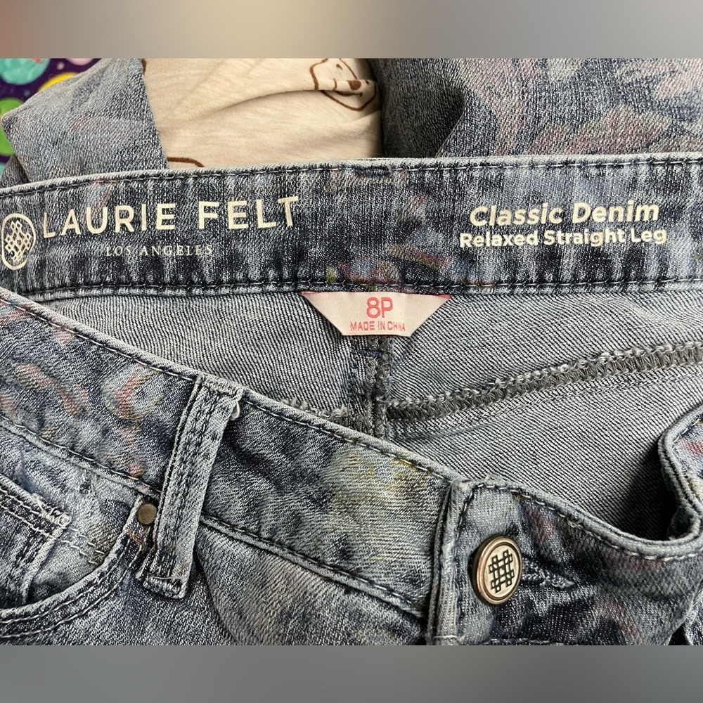 Laurie Felt Petite Floral Relaxed Straight Jeans Medium A4718210 - Picture 8 of 9